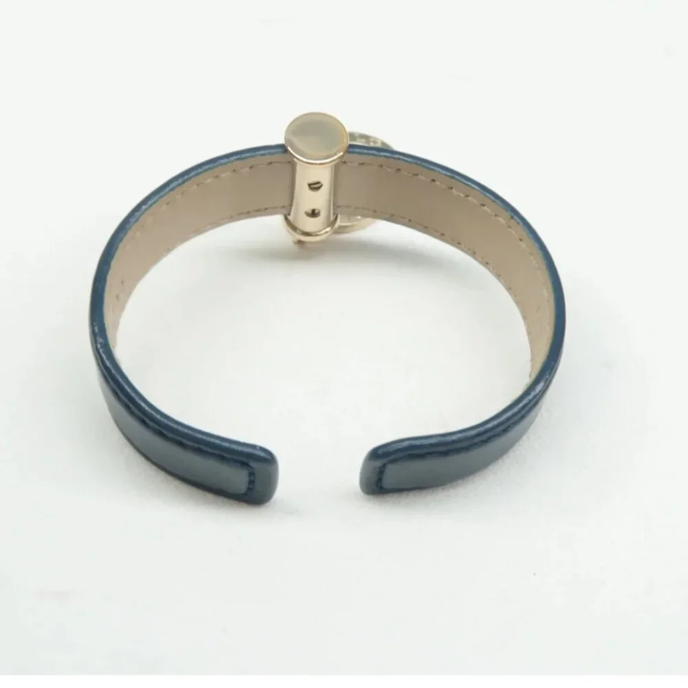 100% Authentic BVLGARI Leather Tag Cuff Bracelet - Picture 11 of 12